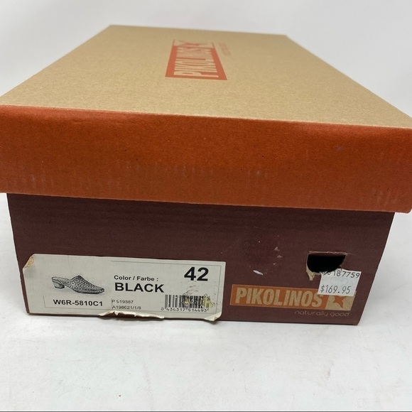 PIKOLINOS GOMERA W6R-5810 black leather slip on dress mules - Picture 7 of 9